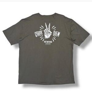 REWIND CLOTHING CO. Green Crew neckline Short sleeves Graphic Tee Carpe Diem